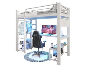 Lit mezzanine 90x200 cm <strong></strong>  <strong></strong> coloris blanc