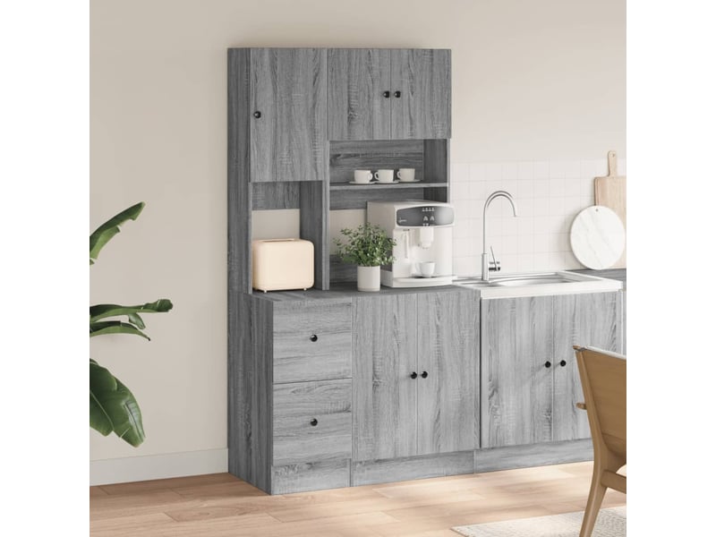  Meuble de rangement, armoire de cuisine sonoma gris 95x50x180cm bois d’ingénierie  - Conforama C