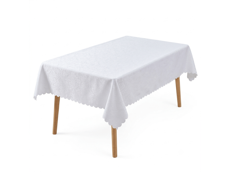  Nappe de table - 130x220 cm - nappe imperméable effet lotus et anti-taches - blanc  - Conforama A