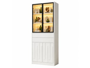 Vitrine coloris blanc 4 étagère(s) HAUSS SPOLE - 70 cmx180 cm
