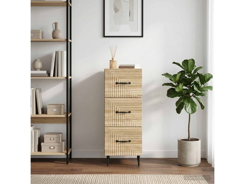 Armoire de rangement bureau, armoire à tiroirs chêne sonoma 33 x 34,5 x 89,5 cm - Conforama B