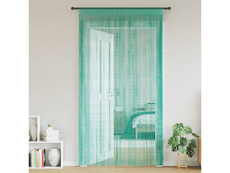  Lot de 2 rideaux à fils, rideaux de porte turquoise 100x250 cm cf44138  - Conforama B