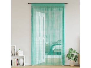 Lot de 2 rideaux à fils, rideaux de porte turquoise 100x250 cm cf44138