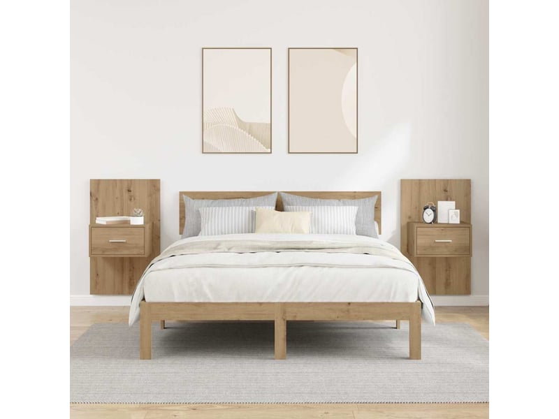  Table de chevet - cabinet de chevet - table de nuit 2 pc chêne artisanal 50 x 32,5 x 80cm  - Conforama C