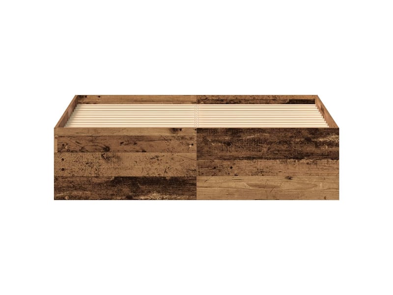  Lit double- lit adulte -  cadre de lit sans matelas bois ancien 135 x 190 cm bois d'ingénierie  - Conforama D