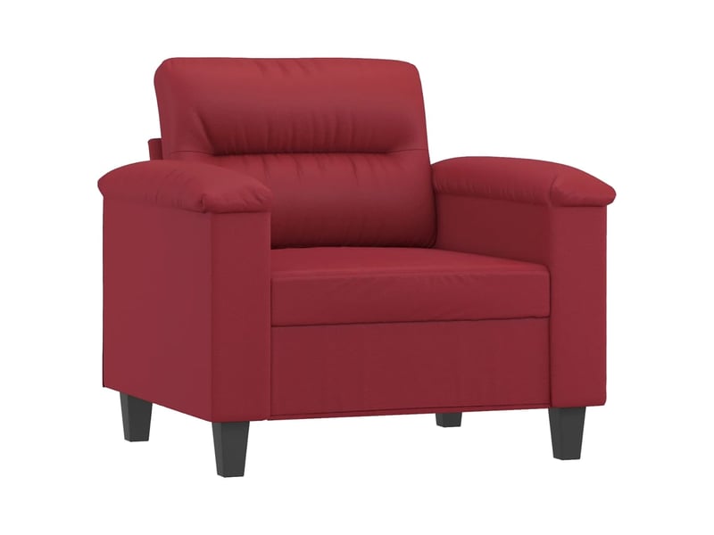  Fauteuil avec repose-pied rouge bordeaux 60 cm similicuir  - Conforama D