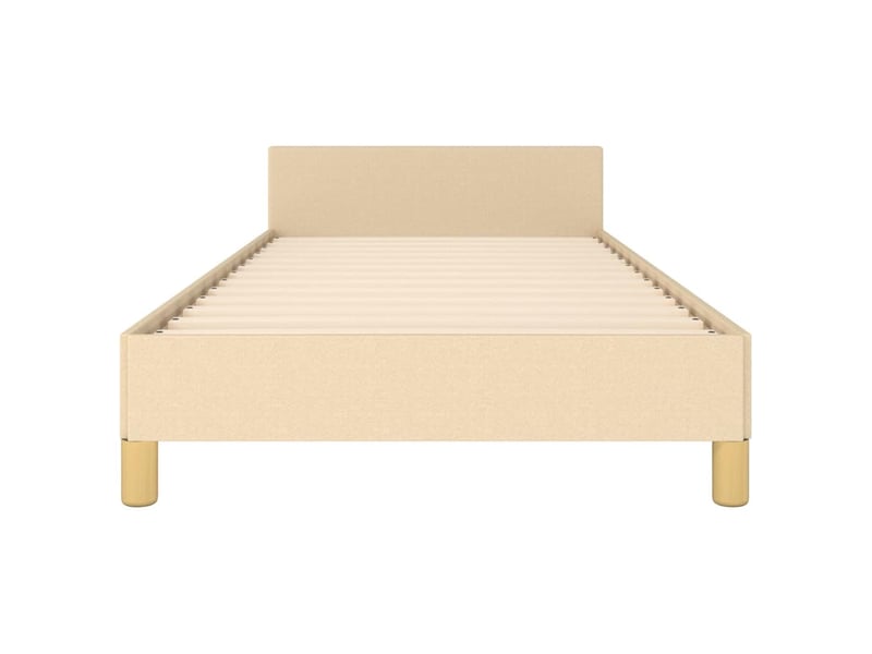  Lit simple- lit adulte -  cadre de lit avec tête de lit sans matelas crème 90x200cm tissu  - Conforama D