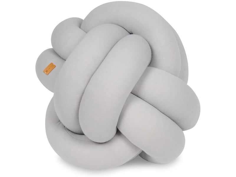  Coussin oreiller décoratif tresse gris 426069 - Conforama A