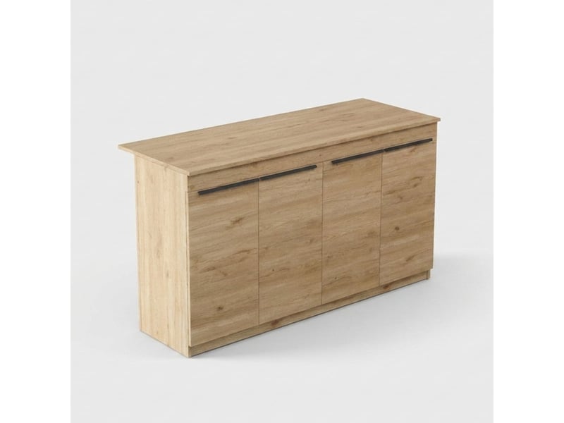 Table îlot de cuisine avec rangement thalox - chêne - Conforama A