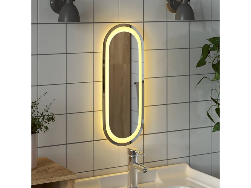  Miroir de salle de bain, miroir de toilette à led 40x15 cm ovale cf62494  - Conforama C