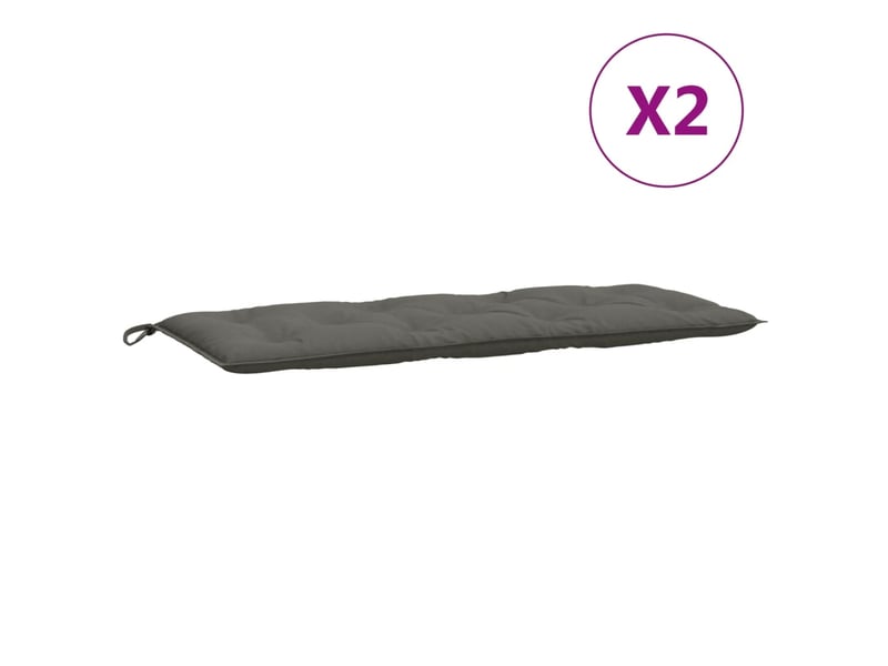 Lot de 2 coussins de banc de jardin, coussins d'assise gris foncé mélangé tissu cf58663 - Conforama D