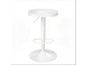 tabouret de bar assise réglable en hauteur <strong>HAVRYA</strong> - blanc hauteur d'assise 59 cm vendu A l'unité