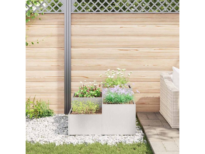  Jardinière - cache-pot de jardin argent 80 x 80 x 48 cm acier inoxydable  - Conforama D