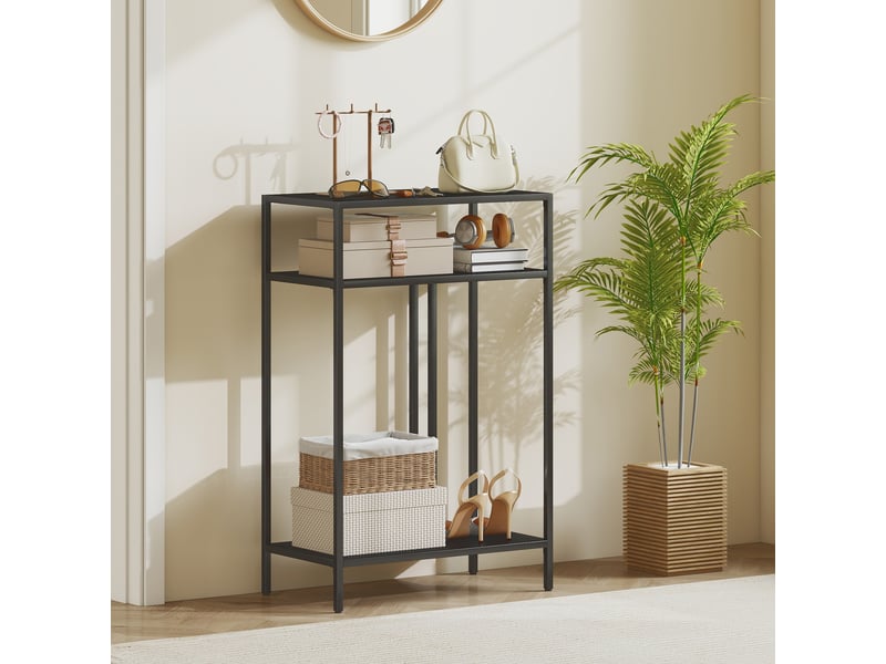  Console à 3 étagères ouvertes, acier, 55 x 30 x 85 cm, noire  - Conforama D