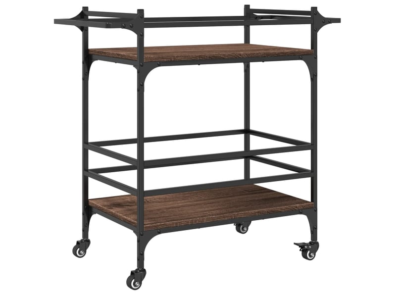  Desserte de cuisine, chariot de rangement chêne marron 82x40x78,5 cm bois d'ingénierie  - Conforama A