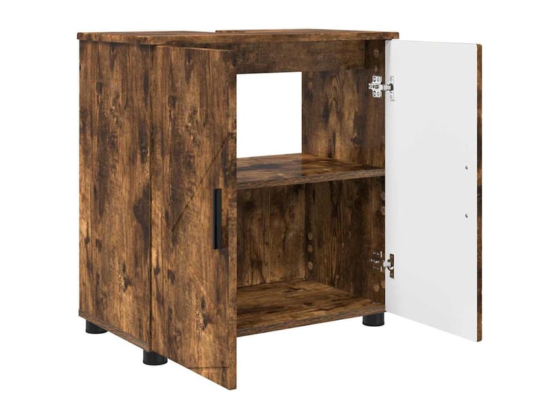Ensemble de mobilier de salle de bain 3 pc chêne fumé cf64311 - Conforama E