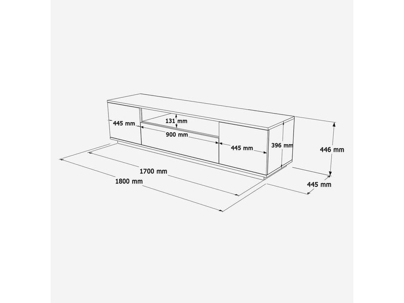  Meuble tv 180 cm xavor avec portes et étagères  - Conforama D