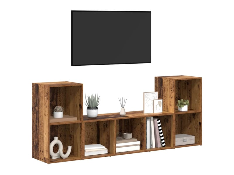  Ensemble meuble tv - banc tv - meuble de rangement 3 pcs marron bois d'ingénierie  - Conforama C