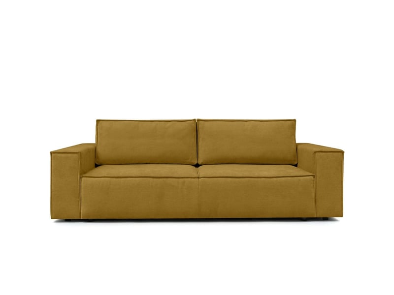Canapé convertible 3 places avec coffre de rangement en tissu chenille bronze - harper Harper - Conforama A