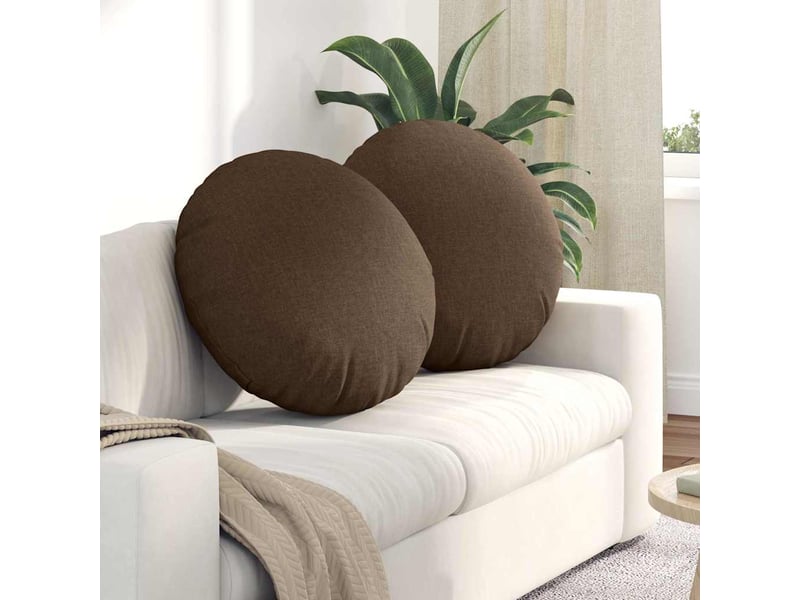  Lot de 2 coussins de siège, coussins décoratifs tissu marron ø60 x 21 cm cf59846  - Conforama B