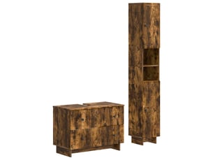 Ensemble de 2 meubles de salle de bain ede chêne fumé cf63137