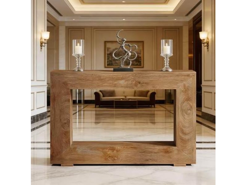  Table console d'entrée 120 x 30 cm, rangement ouvert, marron, panneaux de particules  - Conforama D