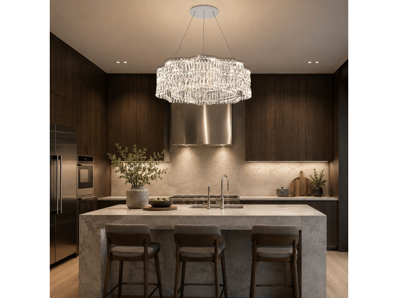  Lustre fleur en cristal b-4 ø 80 cm – éclairage 3 couleurs MEIHUA0B4 - Conforama C