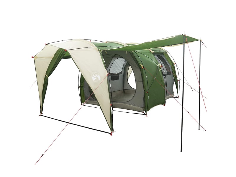  Tente tunnel, tente de camping 4 personne vert polyester 185t avec revêtement pu shl91133  - Conforama A