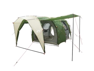 Tente tunnel, tente de camping 4 personne vert polyester 185t avec revêtement pu shl91133