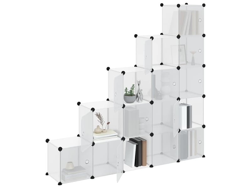  Organiseur de rangement en cube avec 15 cubes et portes en pp transparent  - Conforama D