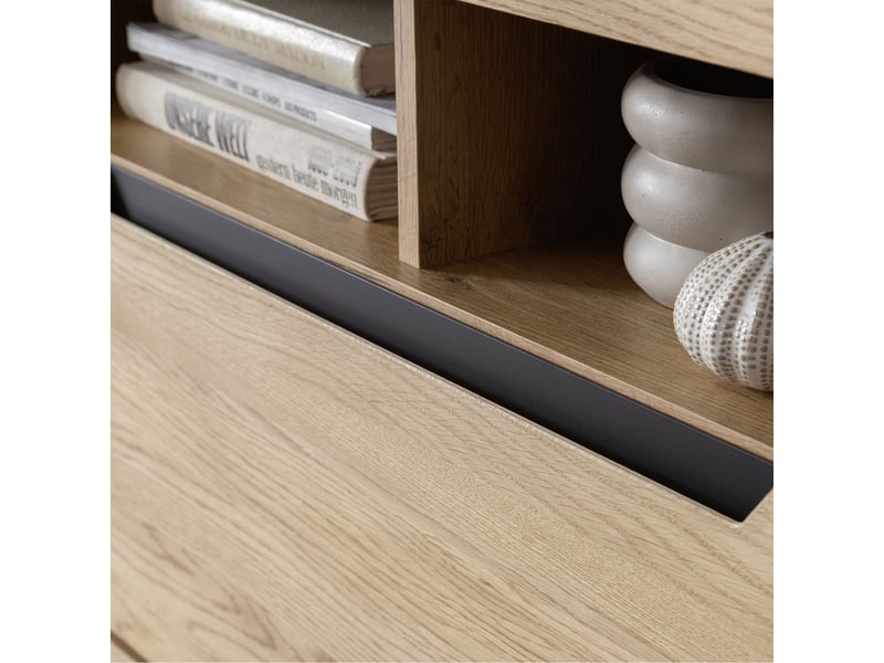  Meuble tv 2 portes 1 tiroir 192.5x45.5x62 cm en chêne - ahri  - Conforama E