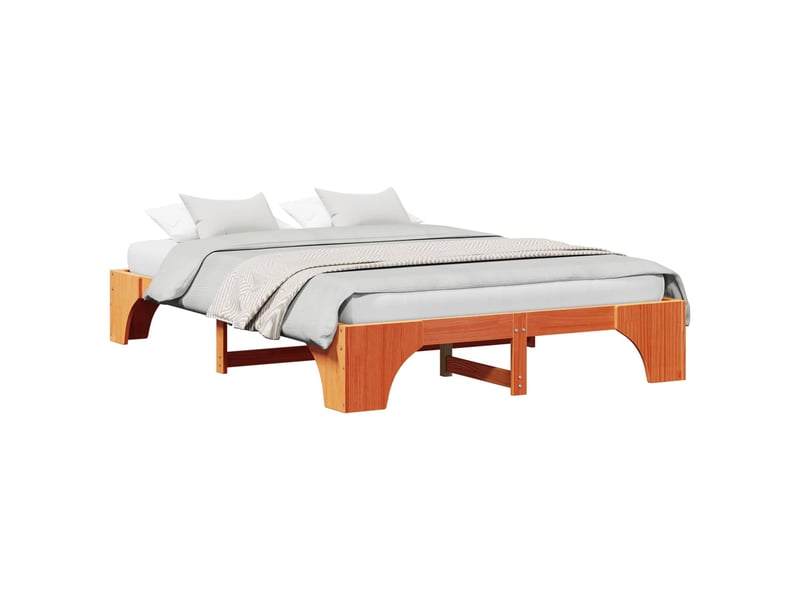  Lit double- lit adulte -  cadre de lit brun  150 x 200 cm pin massif  - Conforama A