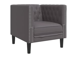 Vidaxl fauteuil chesterfield gris similicuir
