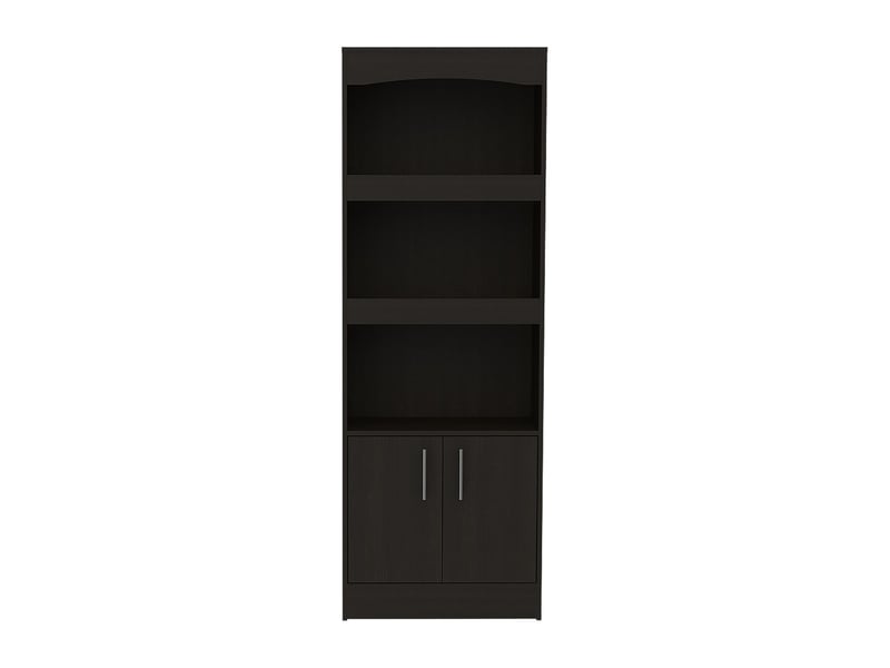  Bibliothèque simma de 181 cm avec 2 portes, wengé  - Conforama A