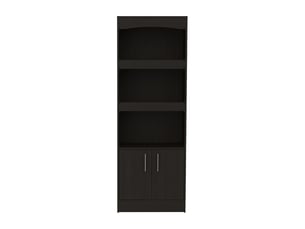 Bibliothèque simma de 181 cm avec 2 portes, wengé