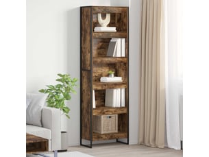 Bibliothèque, meuble de rangement bureau 60x30x189,5 cm bois d'ingénierie chêne fumé