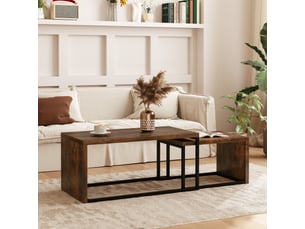 Table basse rectangulaire coloris bicolore <strong>OKMYHOME</strong> <strong></strong> - 48 cmx59 cm