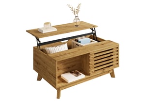 Table basse rectangulaire coloris naturel MAISENTIEL - 55 cmx90 cm