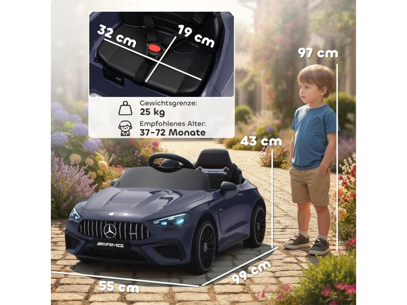  Voiture électrique enfant 99x55x43 cm avec télécommande mercedes-amg grise  - Conforama E