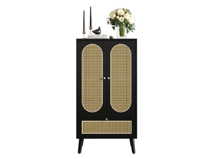 Buffet 2 porte(s) 1 tiroir(s) <strong></strong> <strong>CozyNest</strong> - 60 cm coloris noir