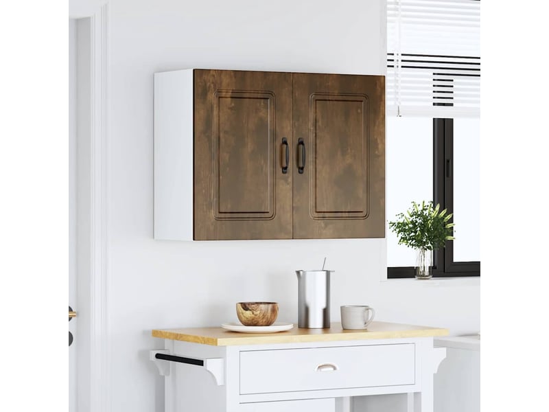  Meuble de rangement, armoire murale de cuisine kalmar chêne fumé bois d'ingénierie shl6440  - Conforama C