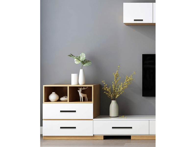  Lot de 10 poignées modernes pour portes d'armoire en alliage d'aluminium, trou central de 192 mm  - Conforama C