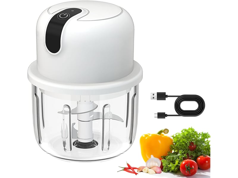  Coupe-oignons électrique 300 ml, hachoir à oignons de cuisine, rechargeable par usb, hachoir à ail, hachoir à légumes, pour viande, oignons, ail  - Conforama A