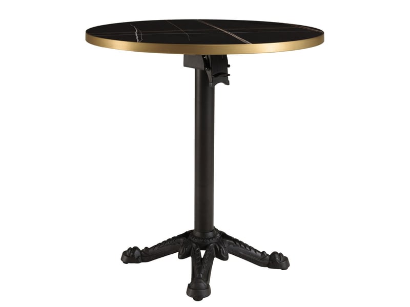  Icare - ensemble n°1: table bistrot d70cm pliable en céramique marbré noir  - Conforama D