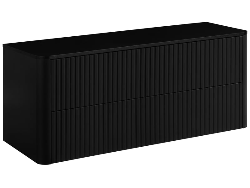  Plan de travail linea 120 cm noir mat pour meuble de salle de bain avec angles arrondis  - Conforama R