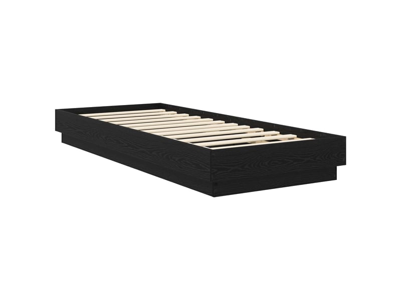  Lit simple- lit adulte -  cadre de lit au sol chêne noir 80 x 200 cm bois d'ingénierie  - Conforama B
