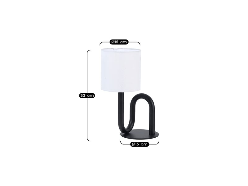 Lampe de table wama en métal noir  - Conforama C