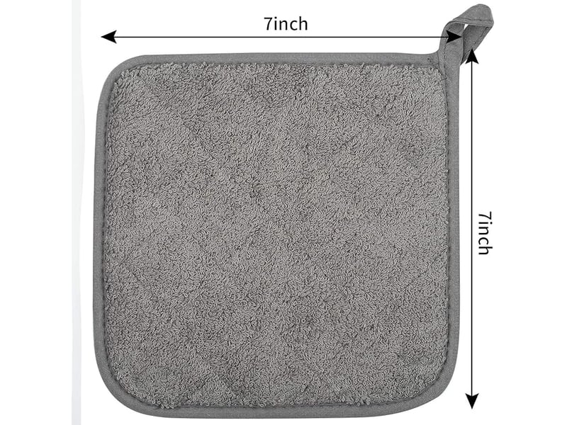  Lot de 5 maniques de cuisine résistantes à la chaleur - dessous de plat pour four - maniques en tissu éponge - pour la cuisson et la pâtisserie(gris)  - Conforama C