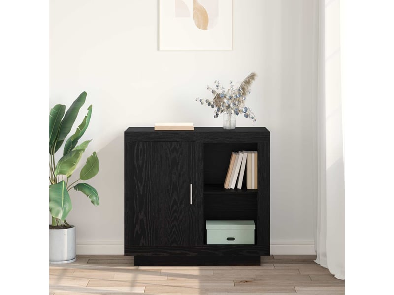  Buffet - bahut - meuble de rangement chêne noir 80 x 40 x 75 cm bois d'ingénierie  - Conforama D