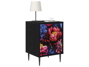Table de chevet - cabinet de chevet - table de nuit kiel chêne noir 36 x 33 x 51 cm
